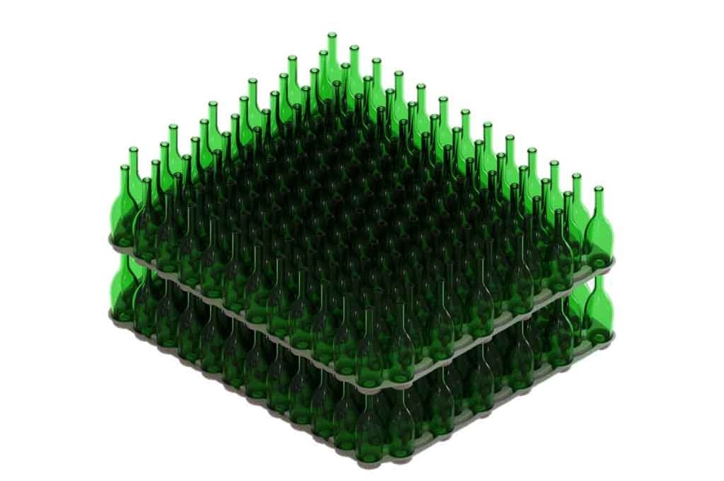 Calage bouteilles en verre